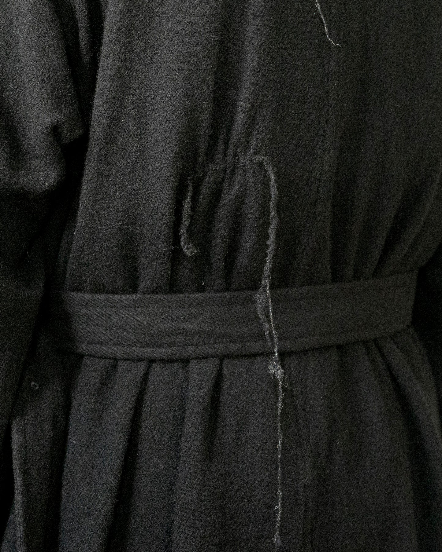 WASHED WOOL BELTED COAT