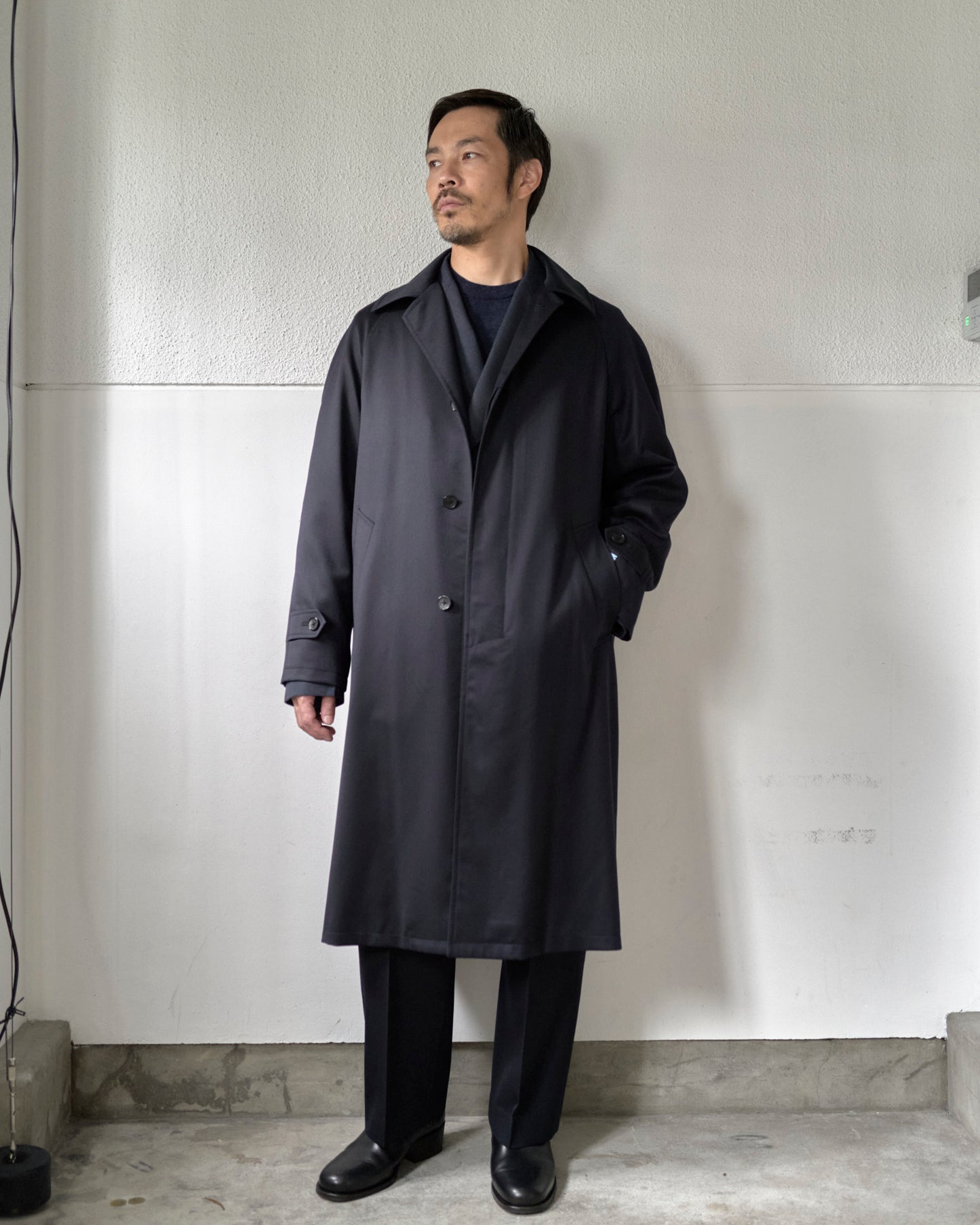 WOOL STRETCH BALMACAN COAT