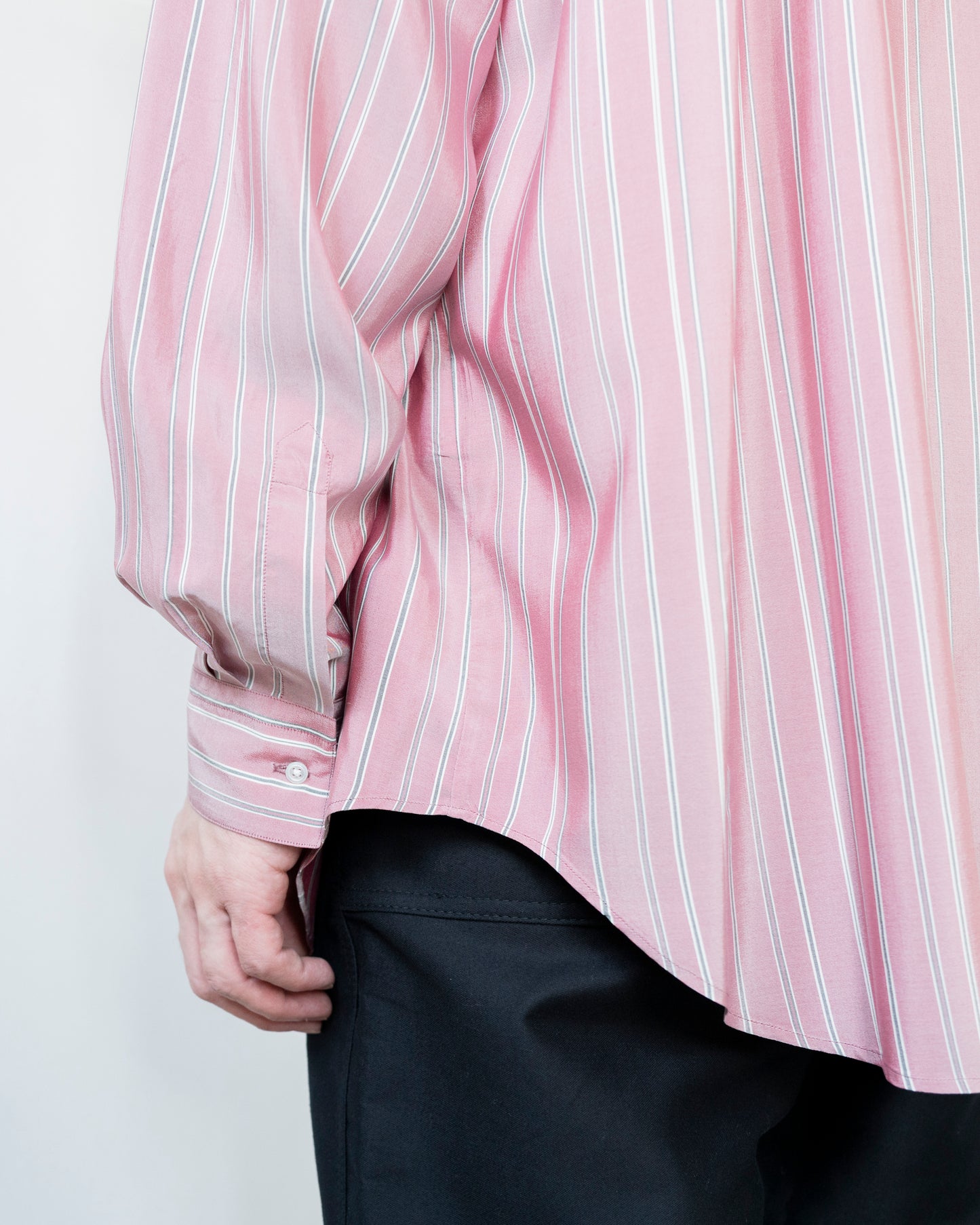 ALF SILK WINE STRIPE SHIRT
