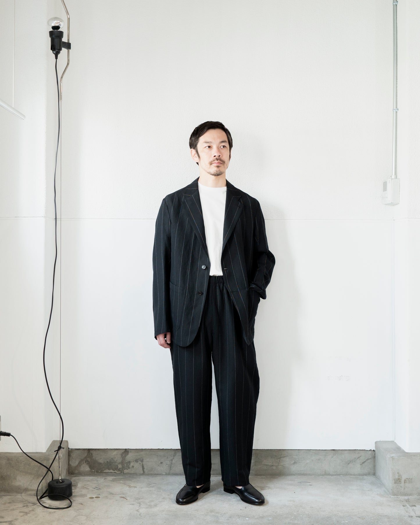 COPPER EASY LINEN STRIPE TROUSERS