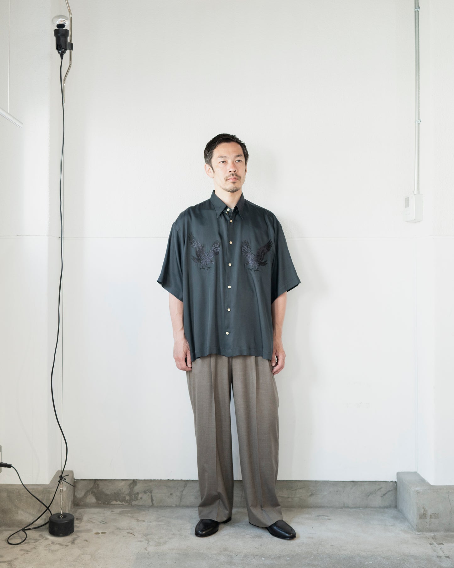 参式軽裳改 FABRIC DYED CUPRO EMBROIDERY SHIRT