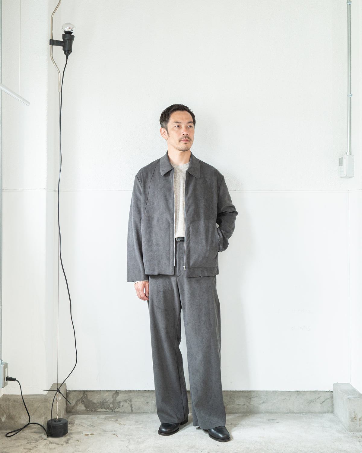 LUCKY BLOUSON / SUPIMA BACKED ECOSUEDE