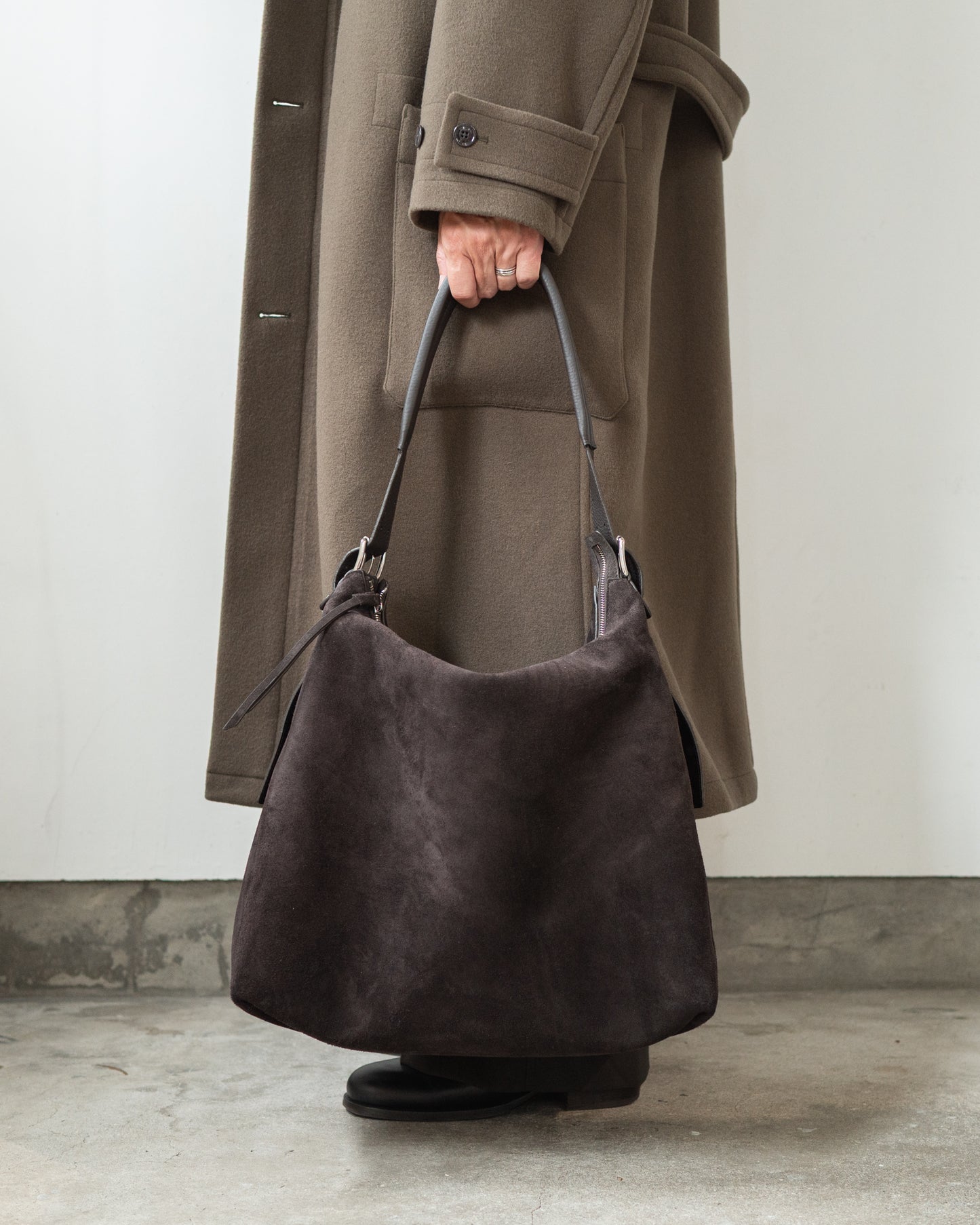 BELTED HOBO BAG IN SUEDE LEATHER