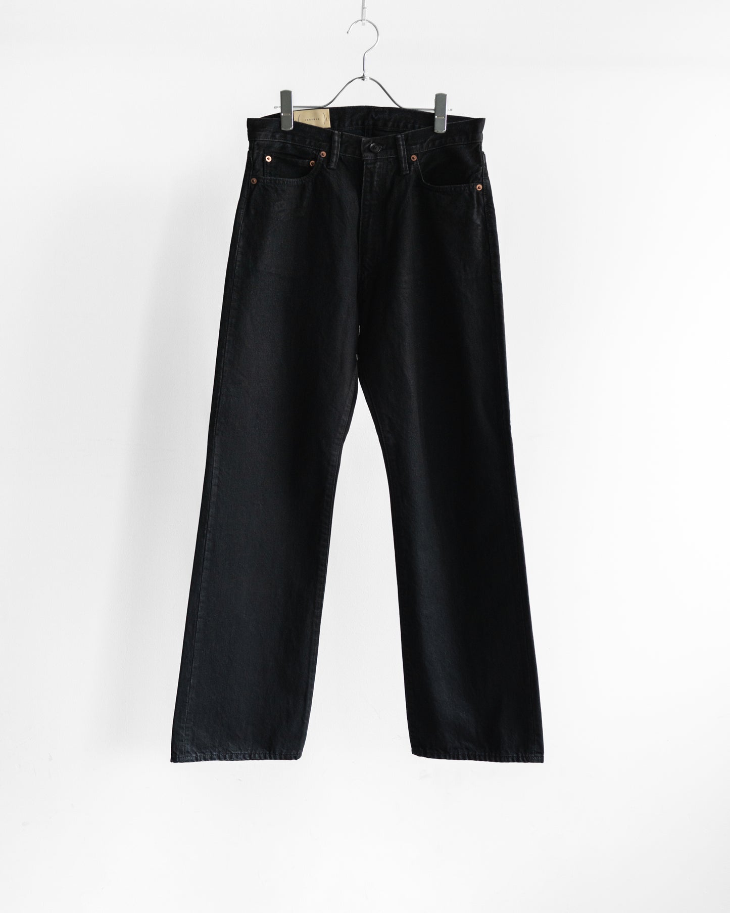 DENIM FLARE TROUSERS (WAXED WASH)