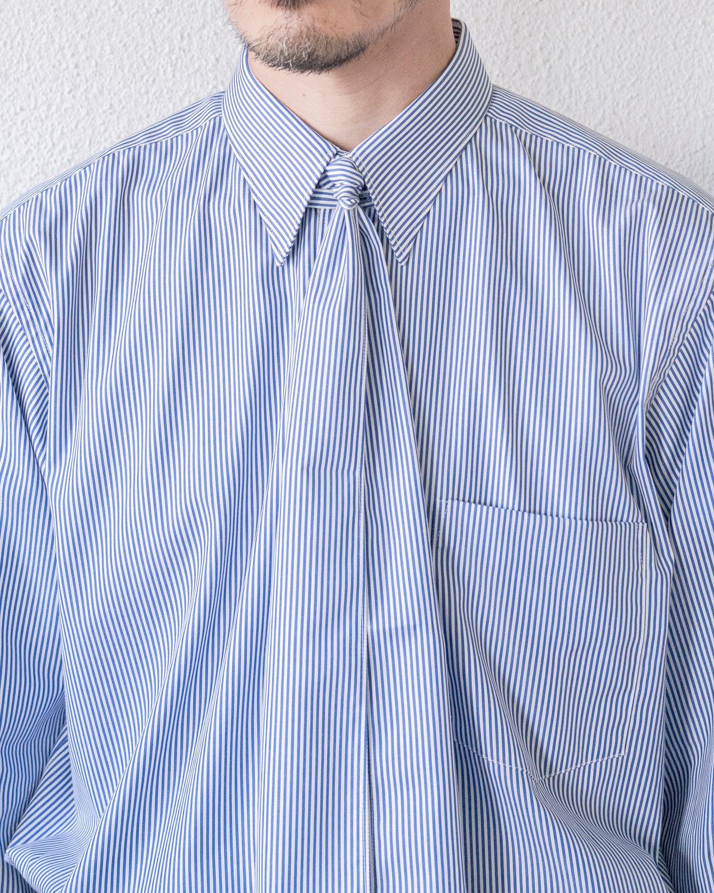 壱式軽裳 COTTON POPLIN STRIPE SHIRT