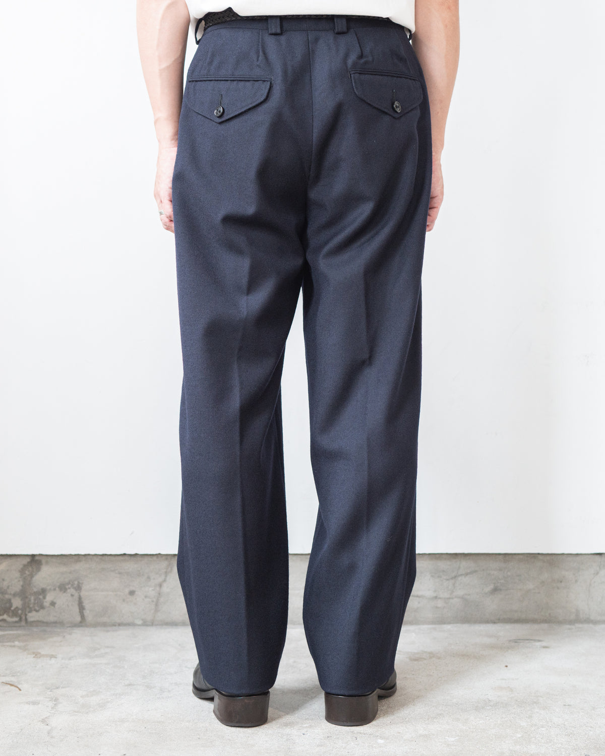 NICOLAS FULL CUT TROUSERS IN ROVER WOOL TWILL
