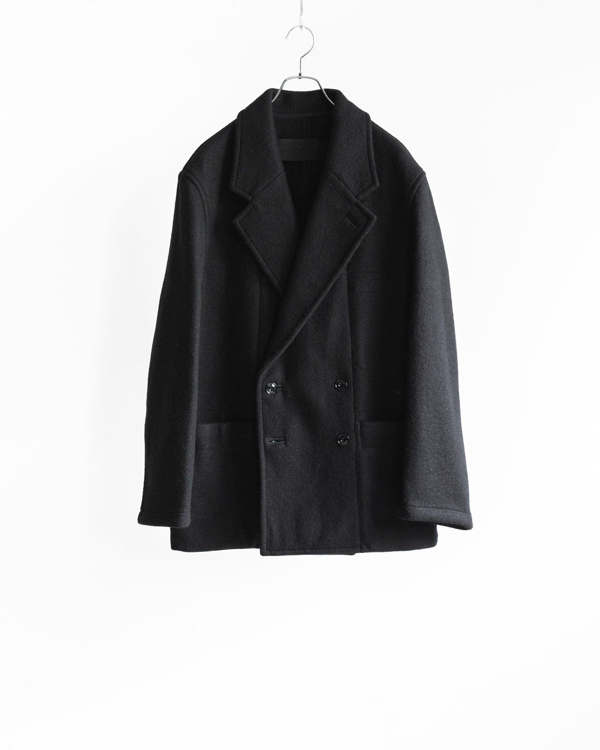 SHORT DB COAT IN FELTED WOOL AND ALPACA BLEND