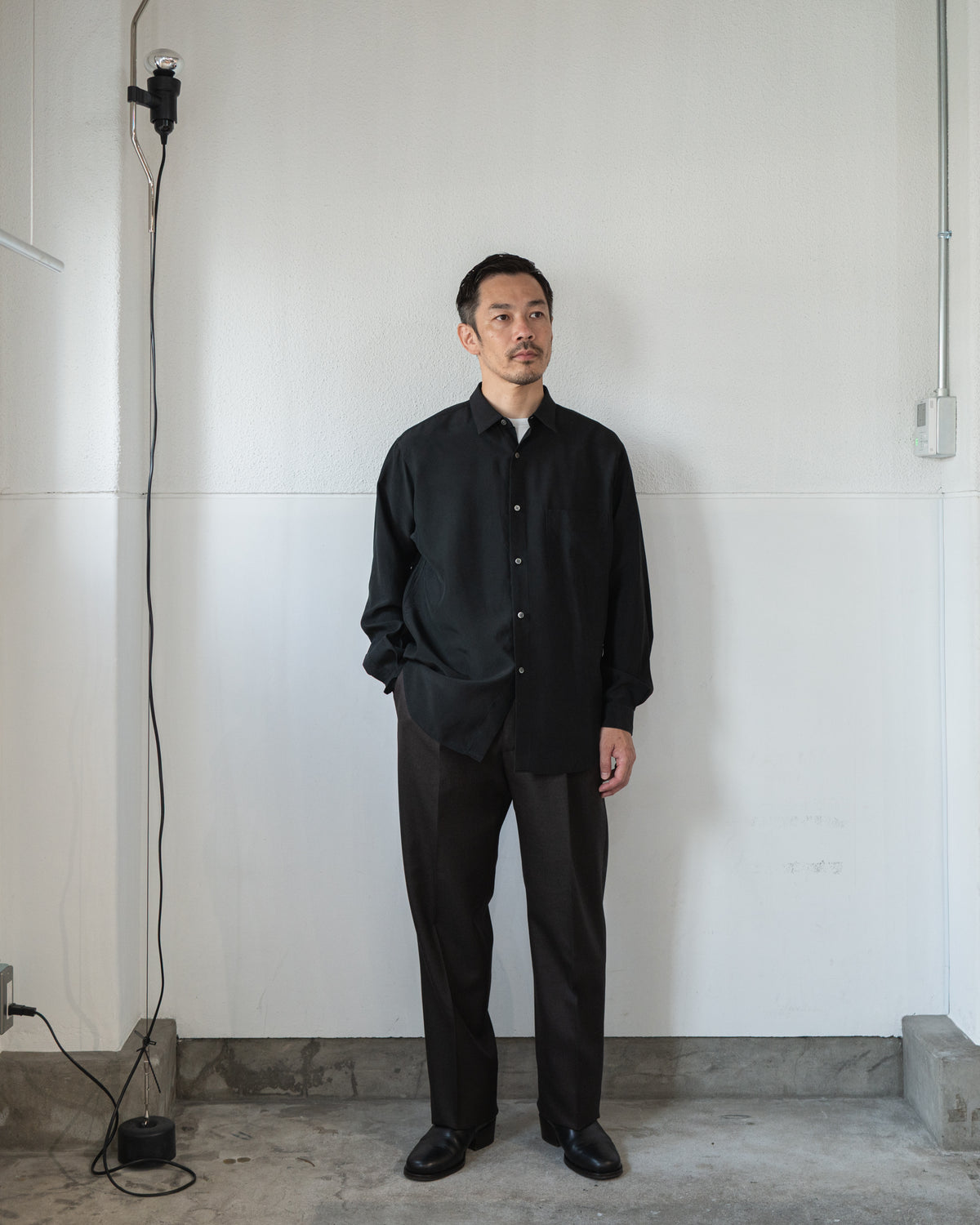 TOUGH SILK POPLIN REGULAR COLLAR SHIRT
