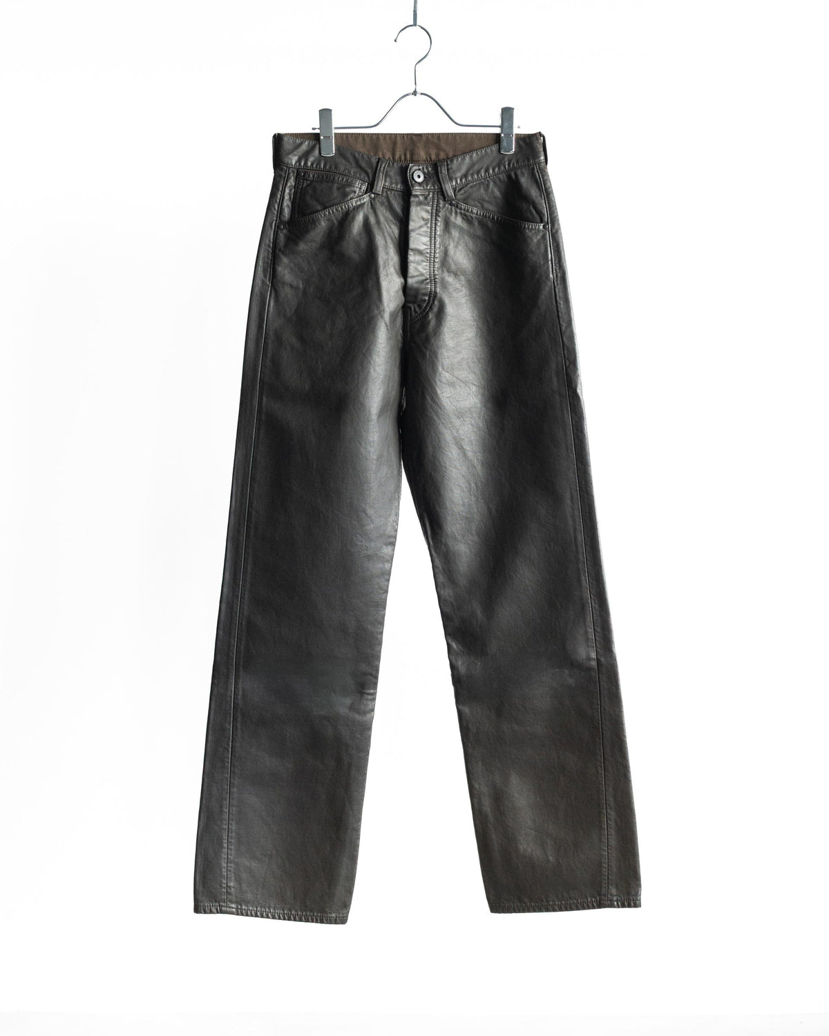 STRAIGHT LEG 5 POCKETS IN COATED DENIM