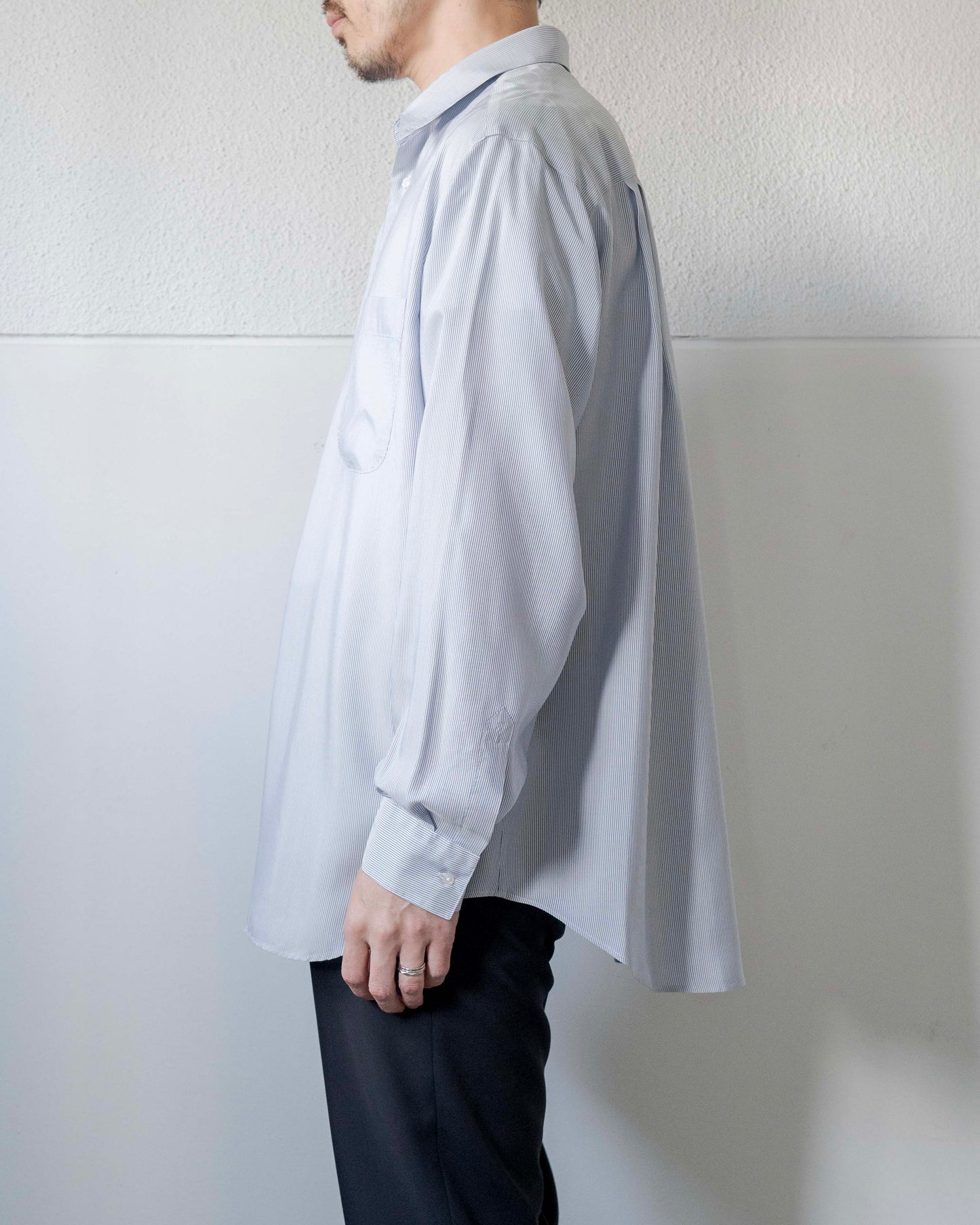 ALFアルフ シルクストライプシャツ