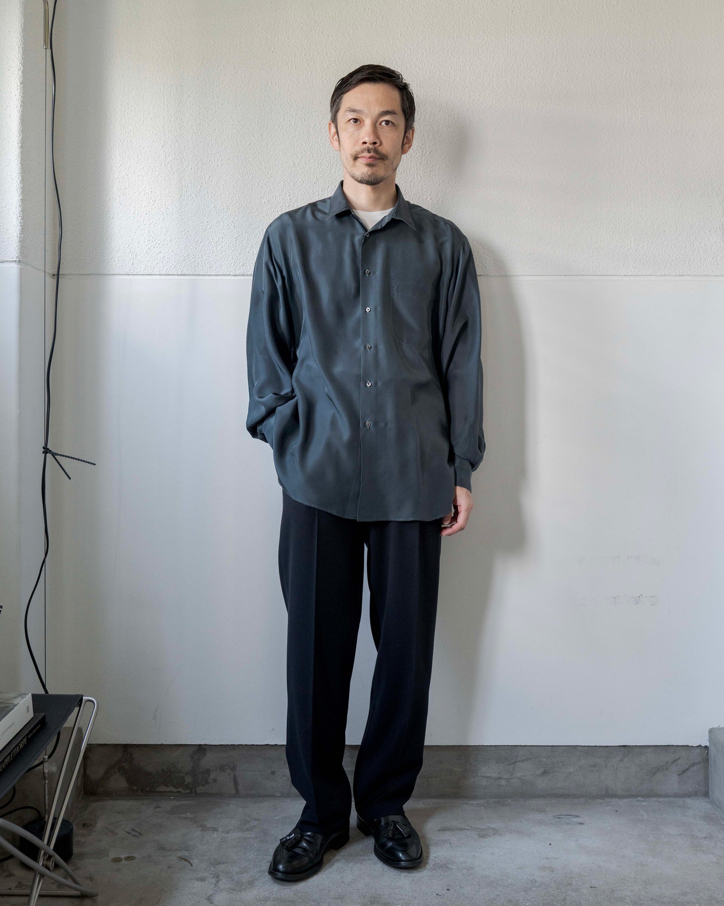 Alfアルフ シルクタイプライターシャツ