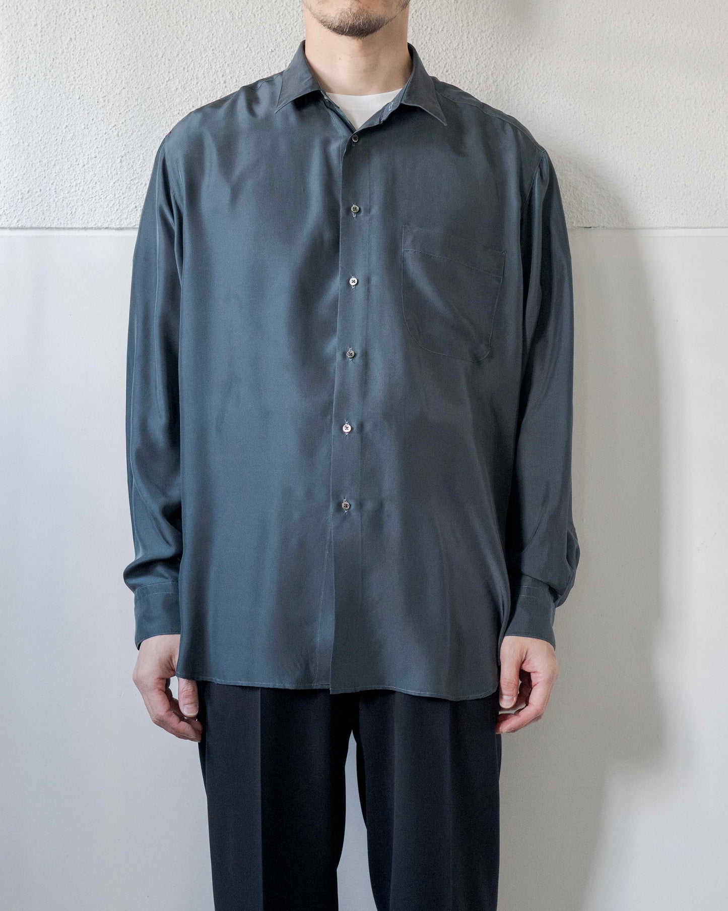 Alfアルフ シルクタイプライターシャツ
