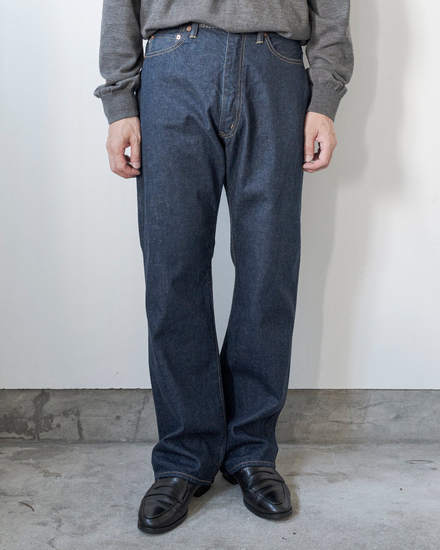 DENIM FLARE TROUSERS