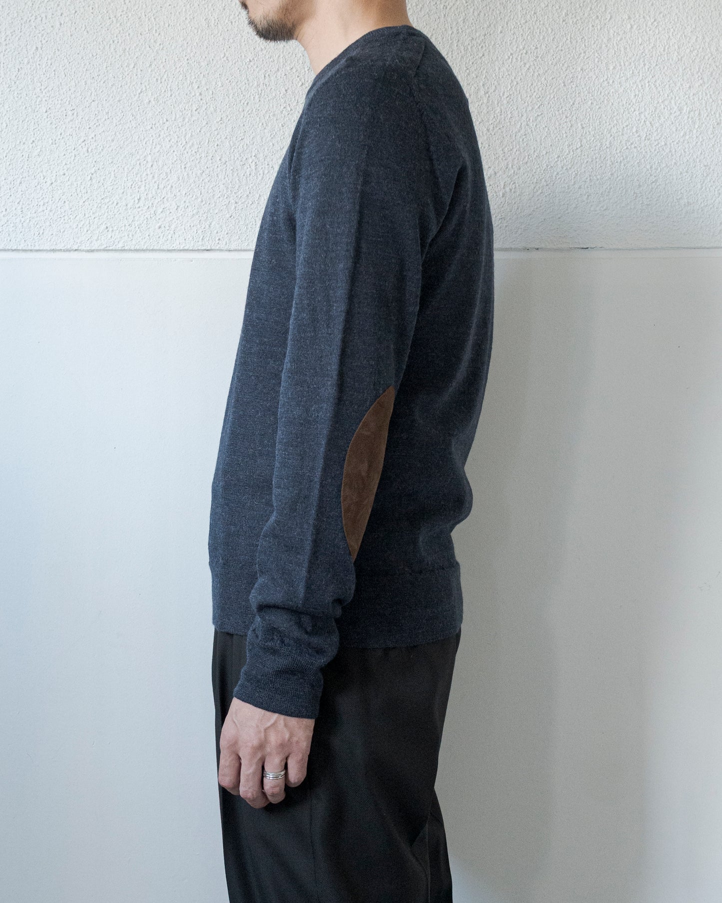ELBOW PATCH WOOL SWEATER