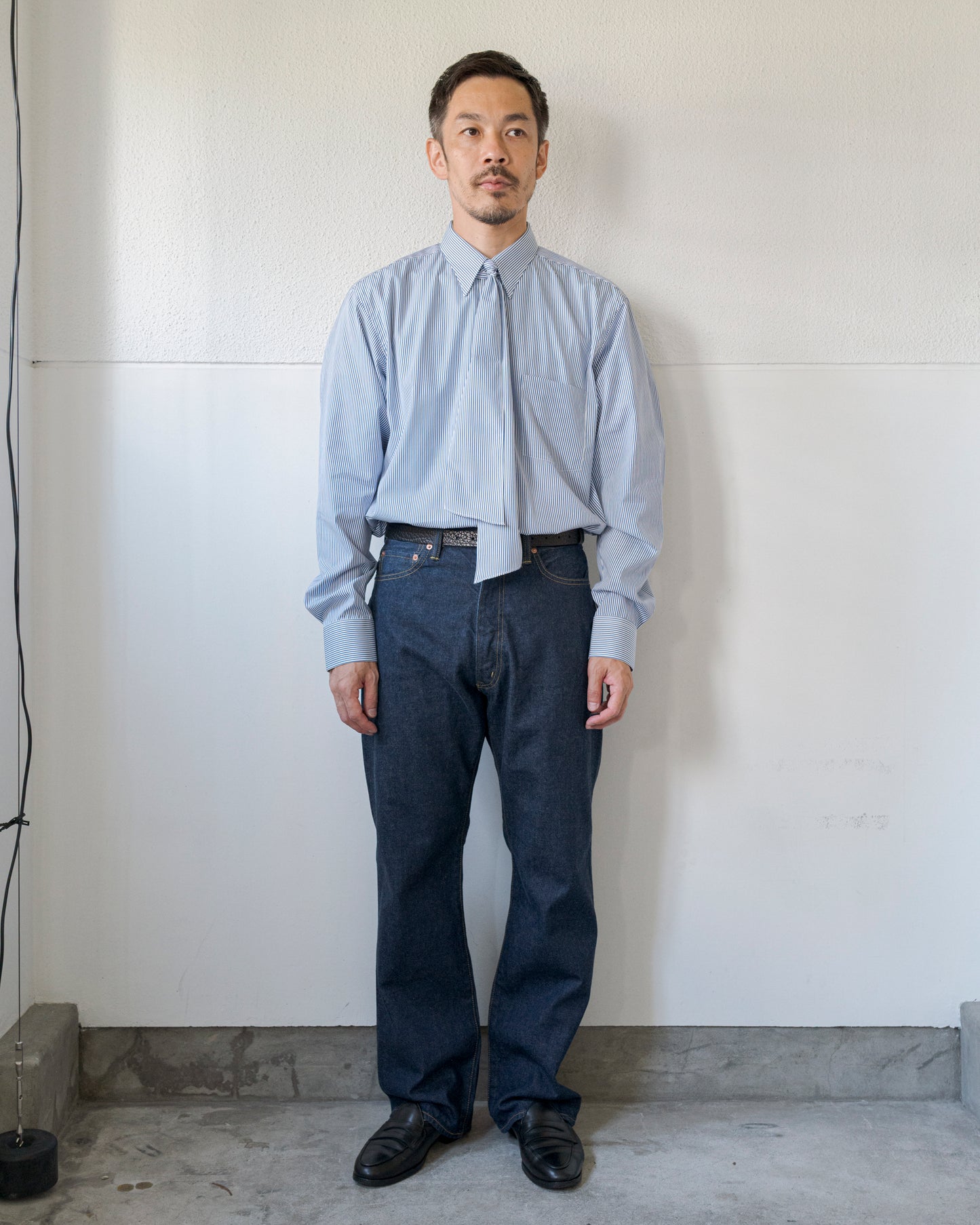 壱式軽裳 COTTON POPLIN STRIPE SHIRT