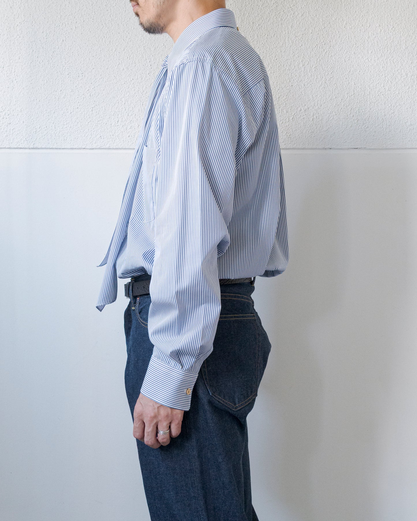 壱式軽裳 COTTON POPLIN STRIPE SHIRT
