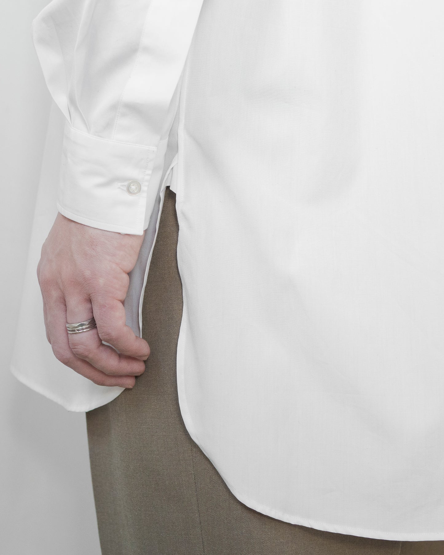 ROB BAND COLLAR COTTON SHIRT