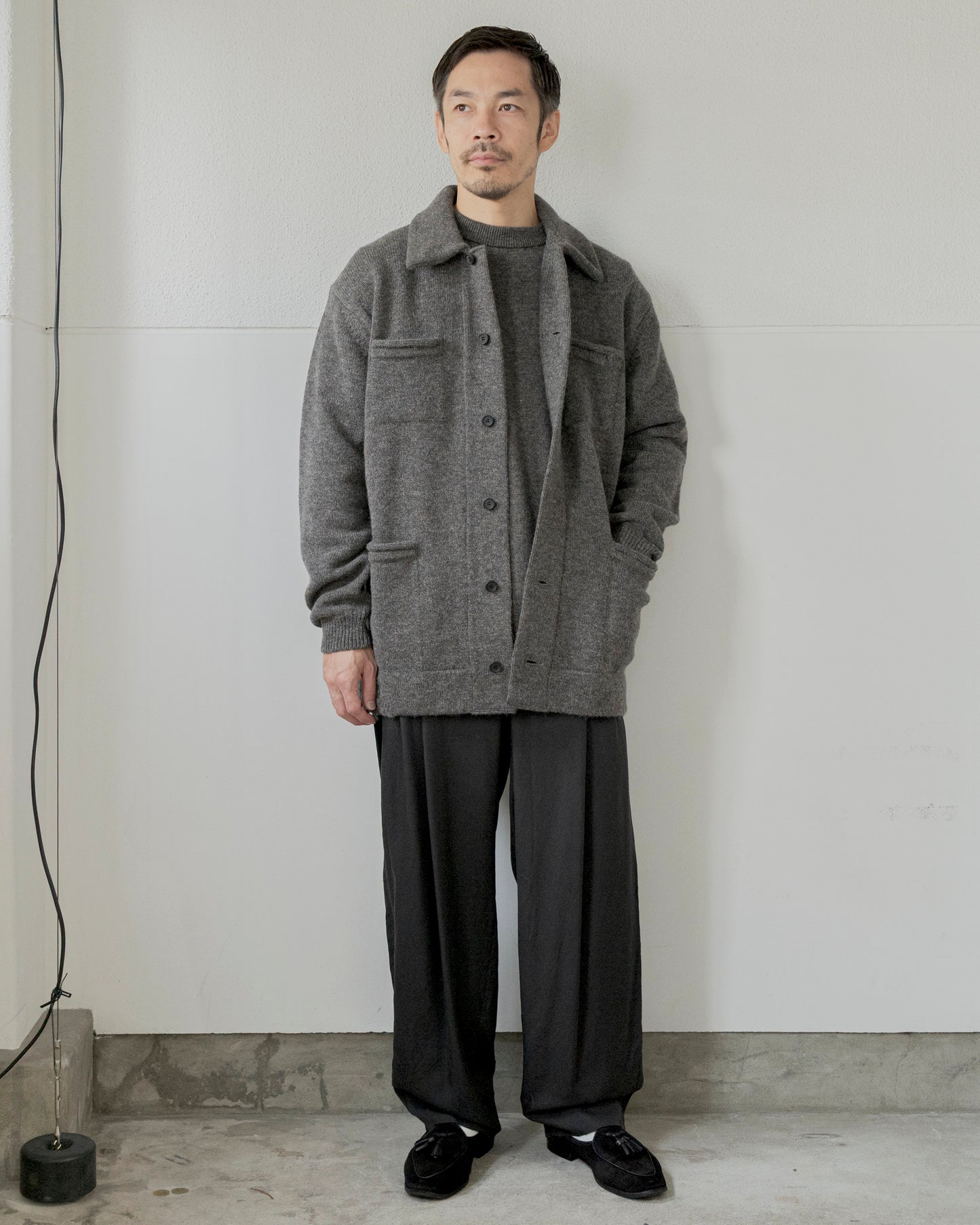 CHUNKY WOOL KNIT CARDIGAN