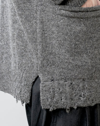 CHUNKY WOOL KNIT CARDIGAN