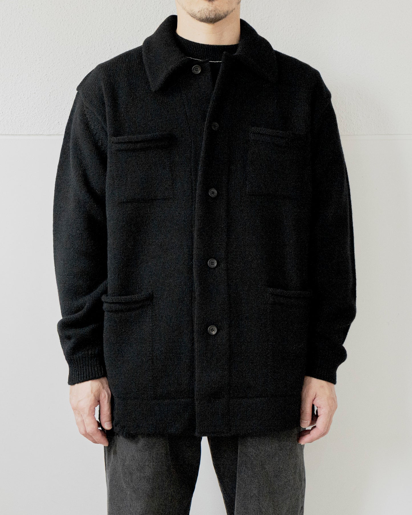 CHUNKY WOOL KNIT CARDIGAN