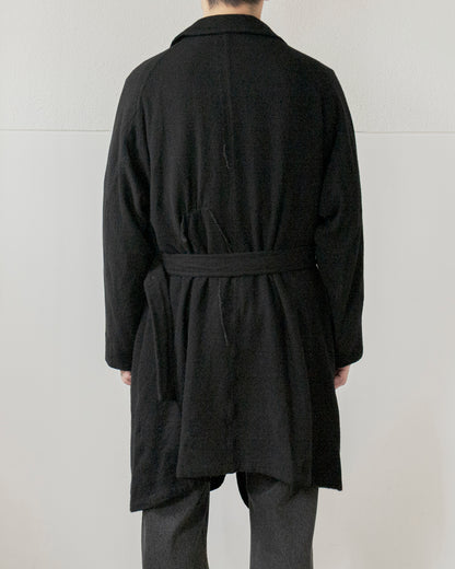 WASHED WOOL BELTED COAT