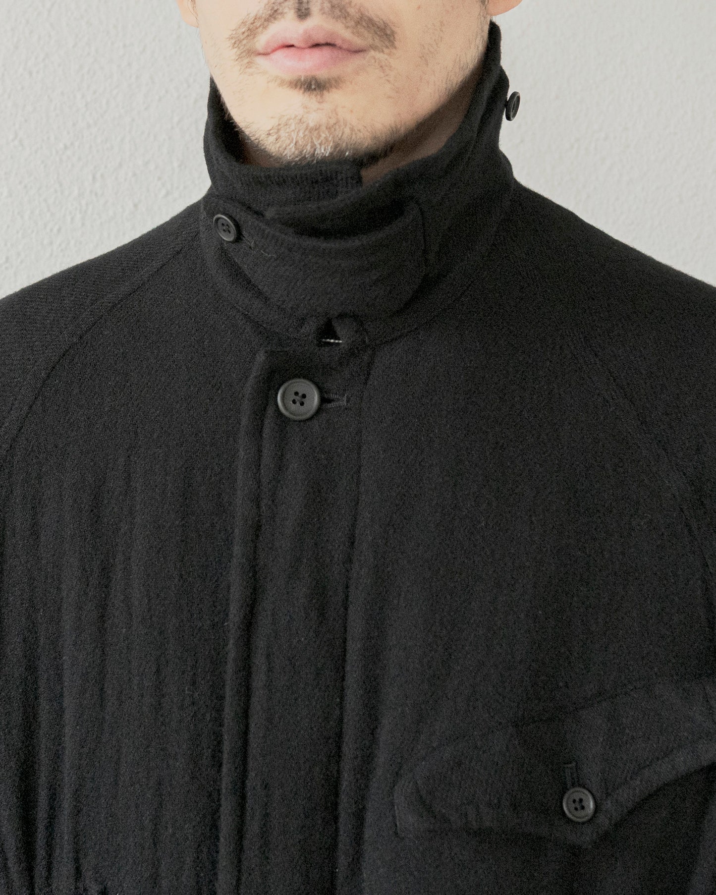 WASHED WOOL BELTED COAT