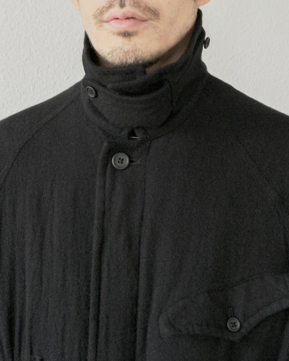 WASHED WOOL BELTED COAT