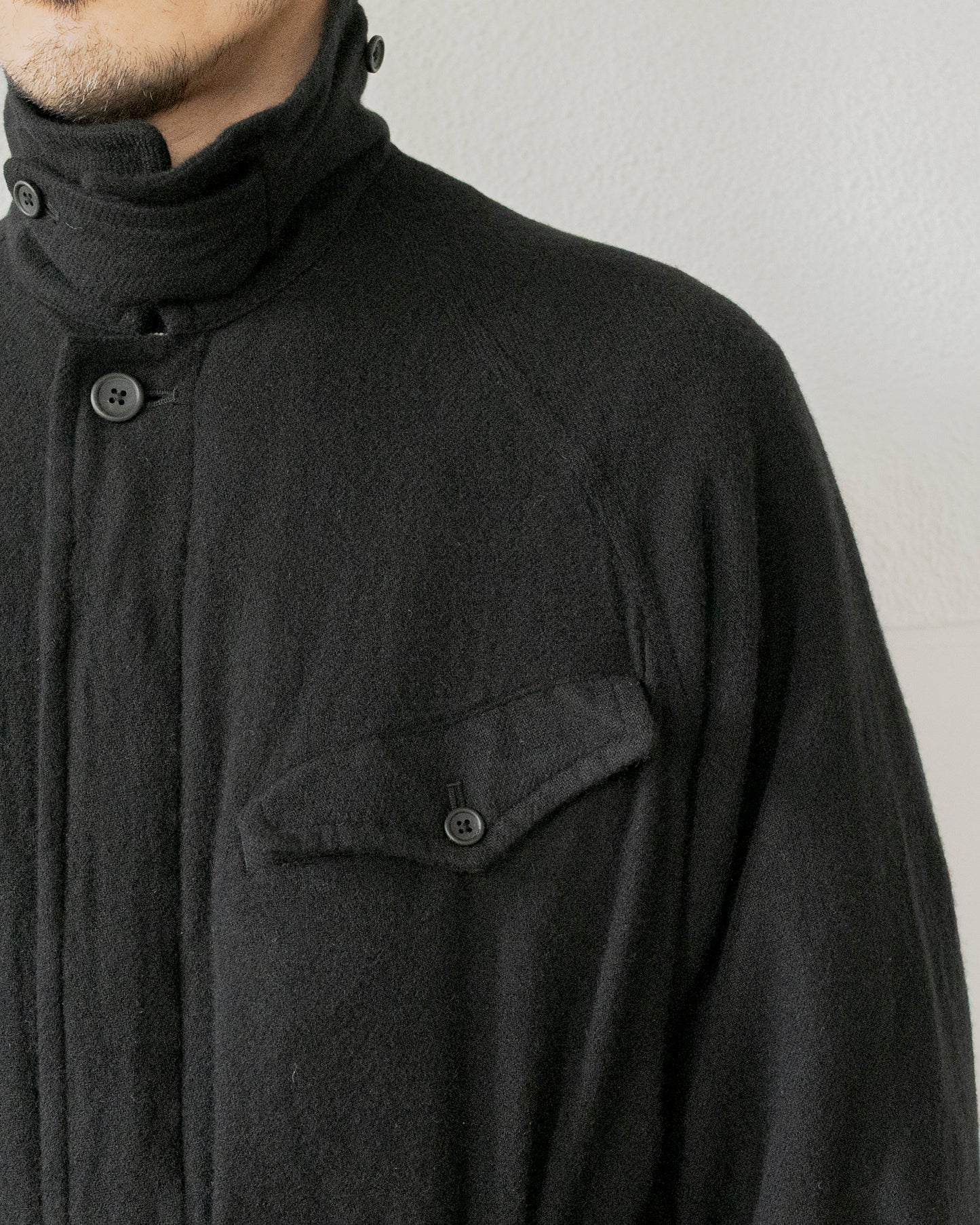 WASHED WOOL BELTED COAT