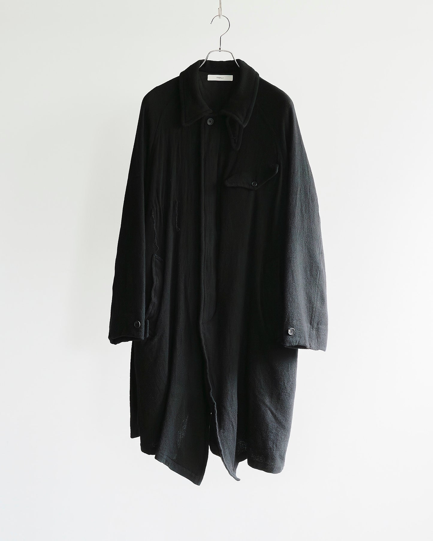 WASHED WOOL BELTED COAT