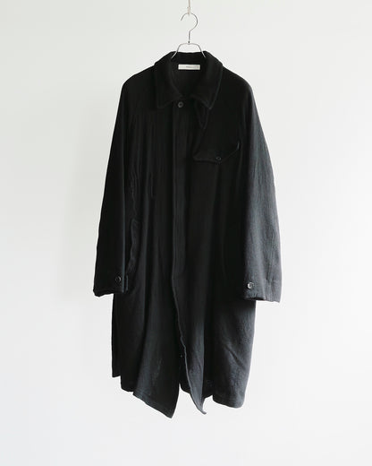 WASHED WOOL BELTED COAT
