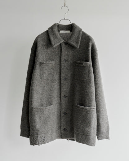 CHUNKY WOOL KNIT CARDIGAN