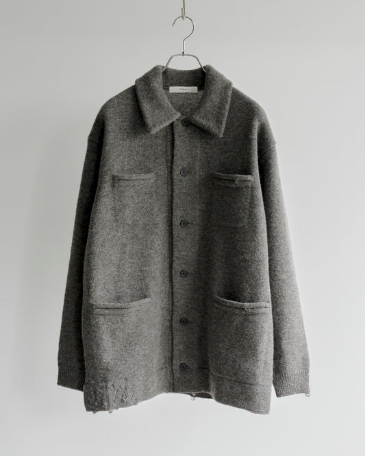 CHUNKY WOOL KNIT CARDIGAN