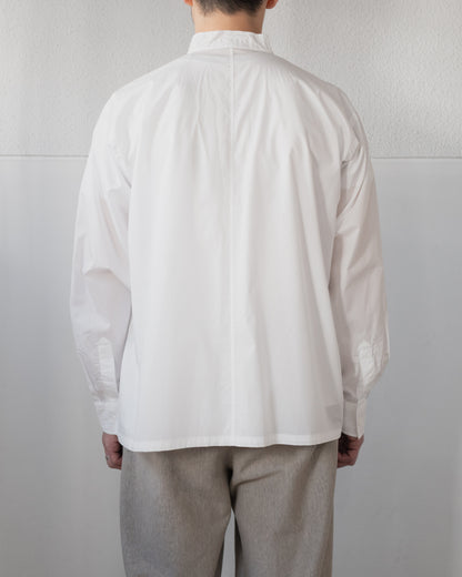 FINE COTTON POPLIN BAND COLLAR SHIRT