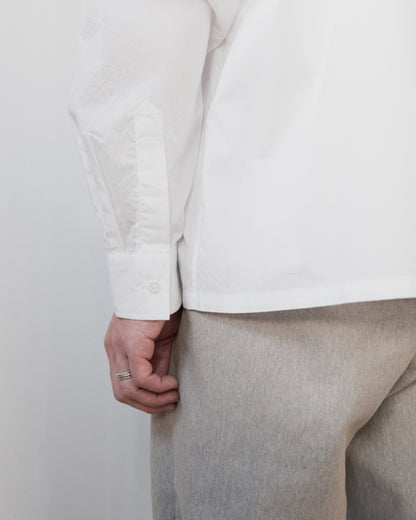 FINE COTTON POPLIN BAND COLLAR SHIRT