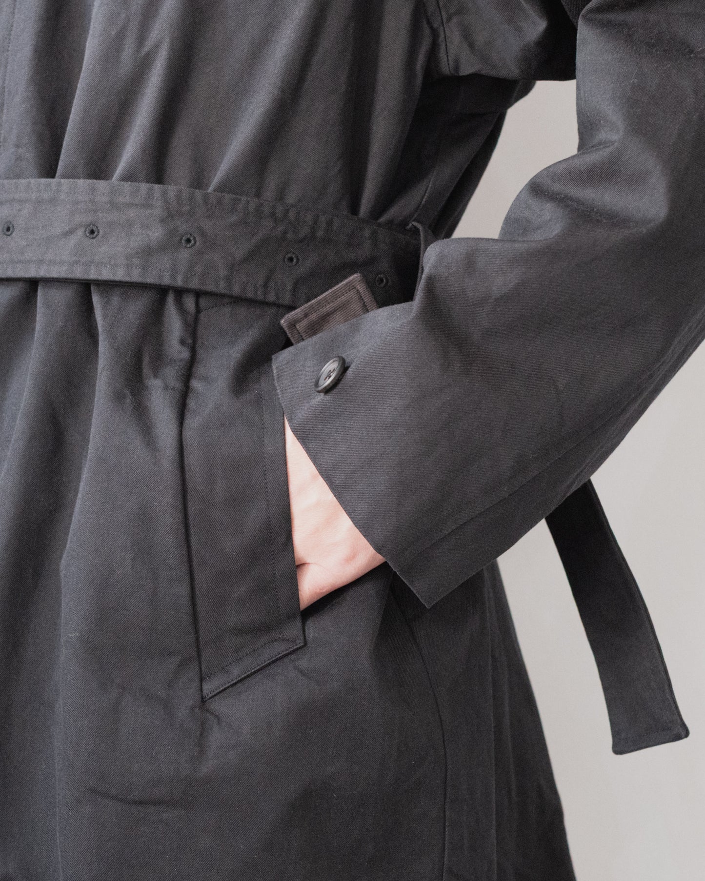 DOUBLE FACE COTTON BELTED COAT