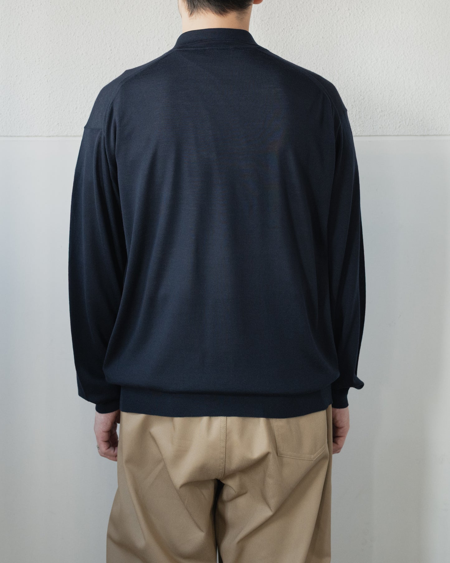 WOOL SILK CASHMERE KNIT POLO