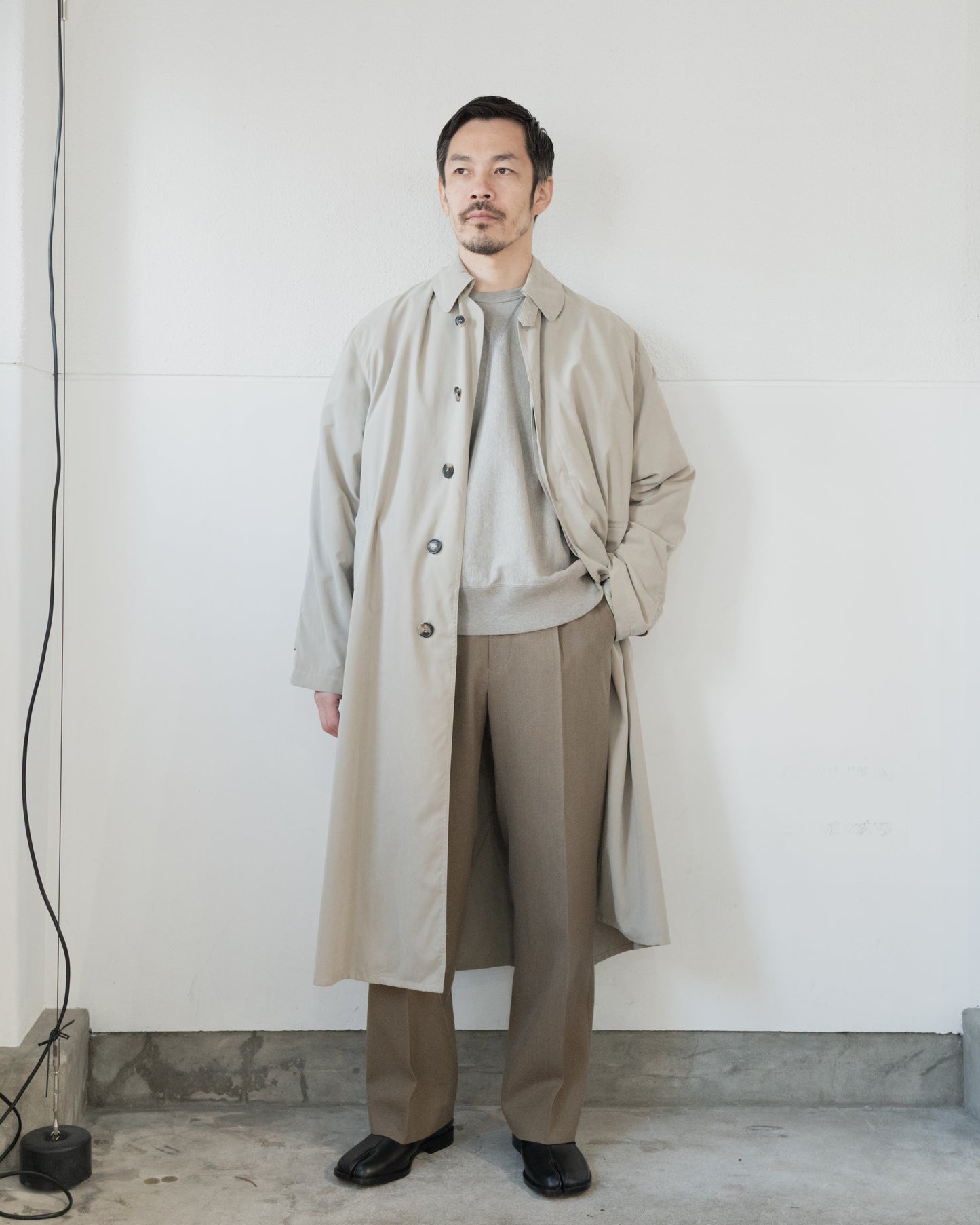 PEACHED COTTON TRENCH COAT