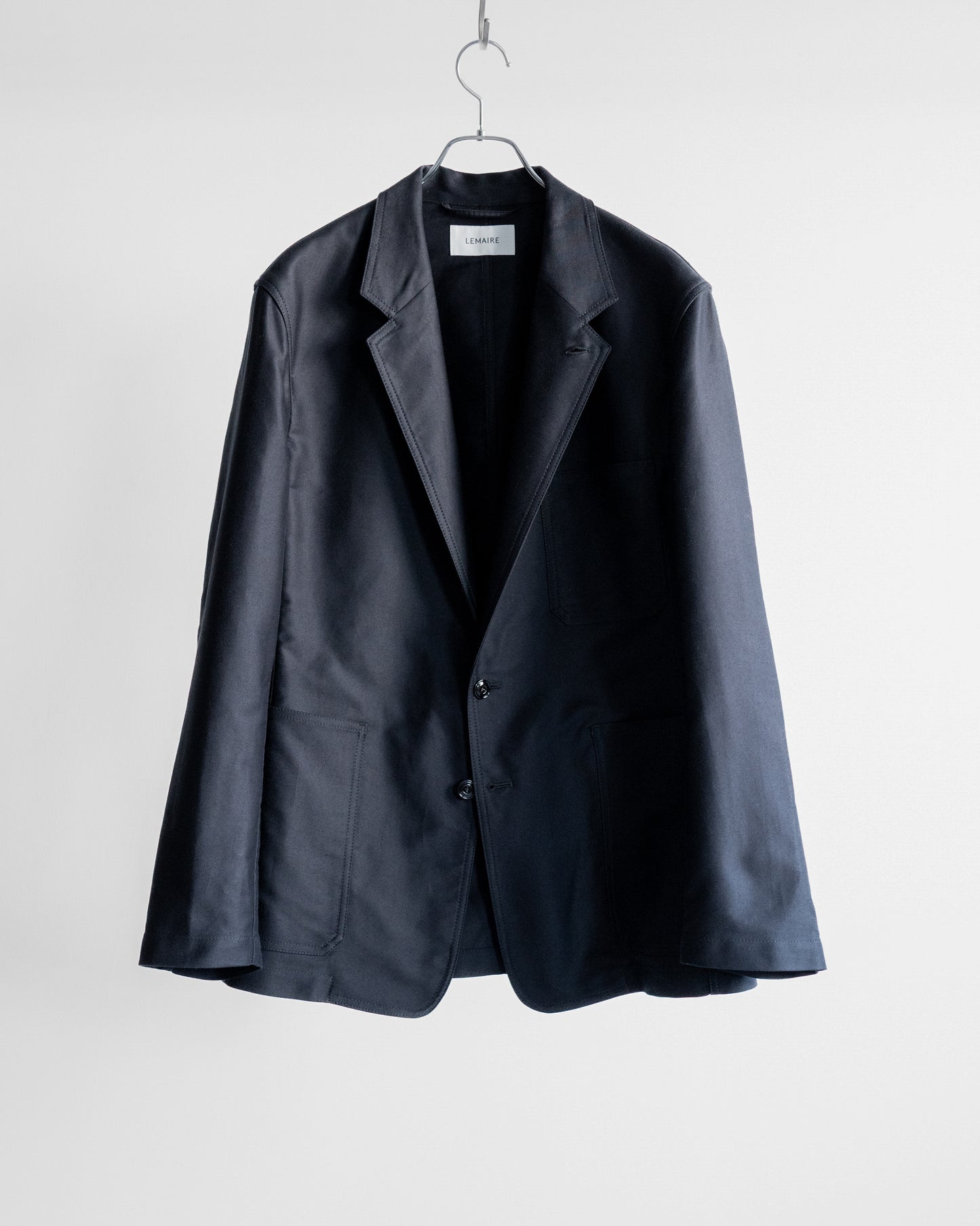 SINGLE BREASTED WORKWEAR JACKET IN COTTON SATIN