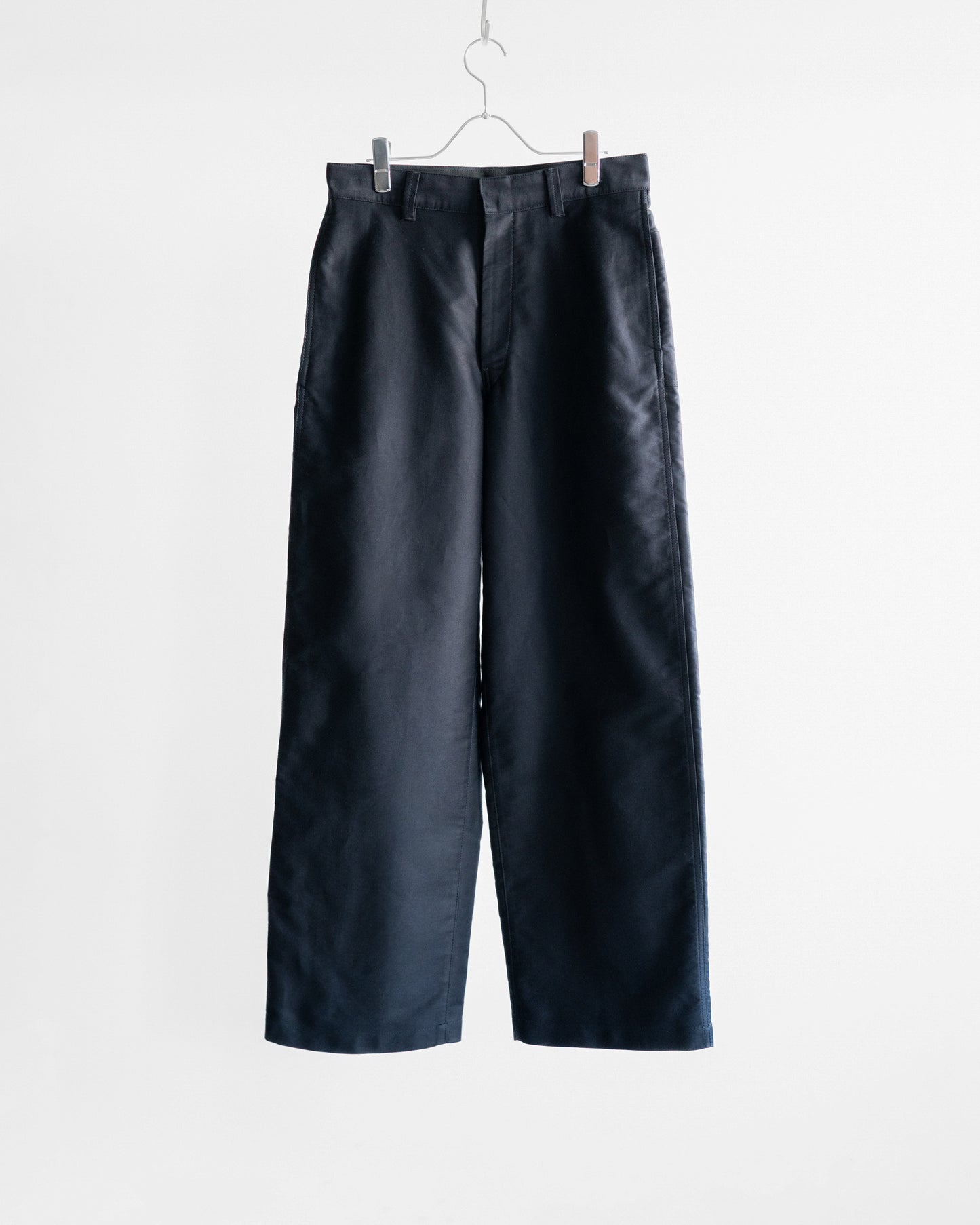 WIDE WORKWEAR PANTS IN COTTON SATIN
