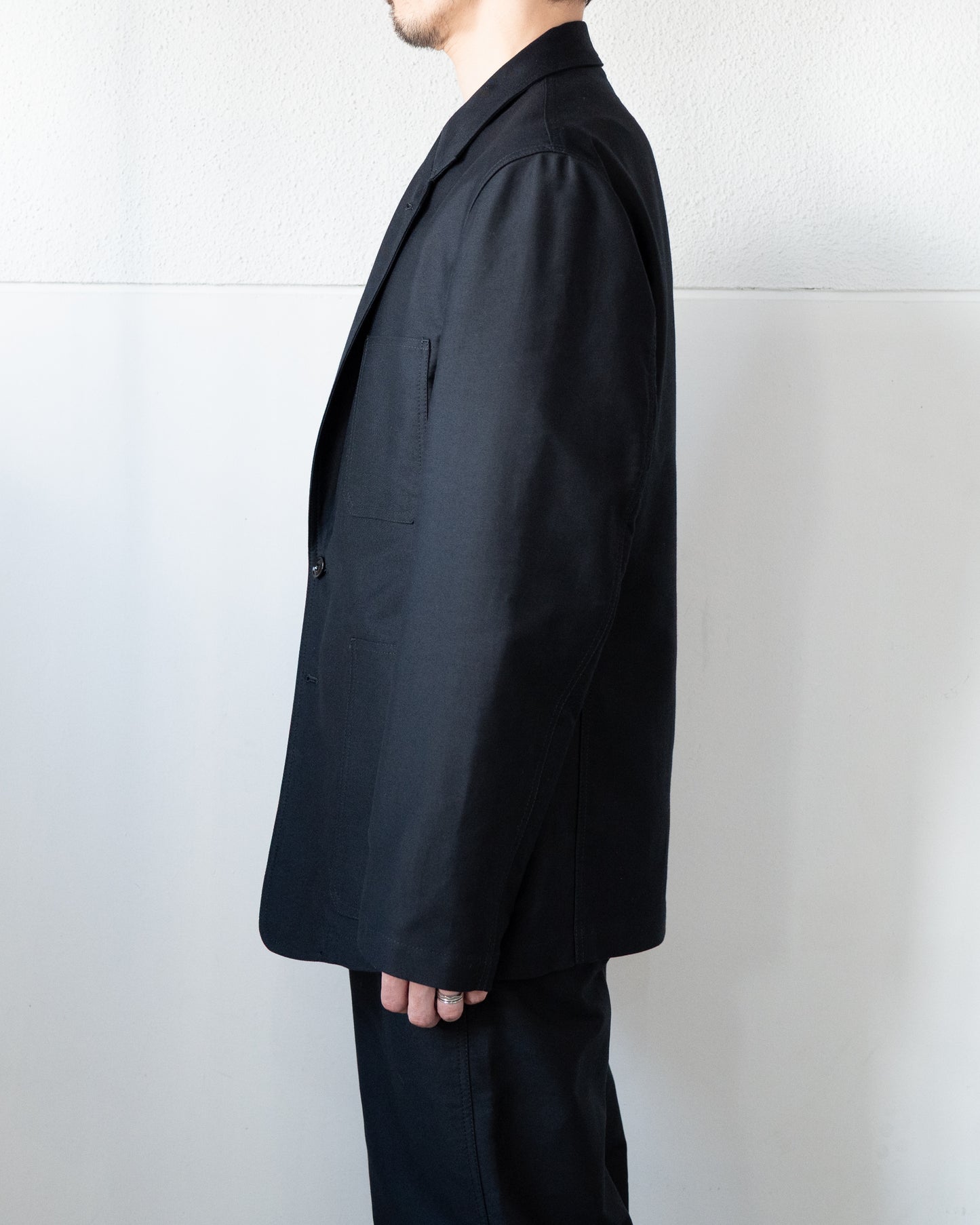 SINGLE BREASTED WORKWEAR JACKET IN COTTON SATIN