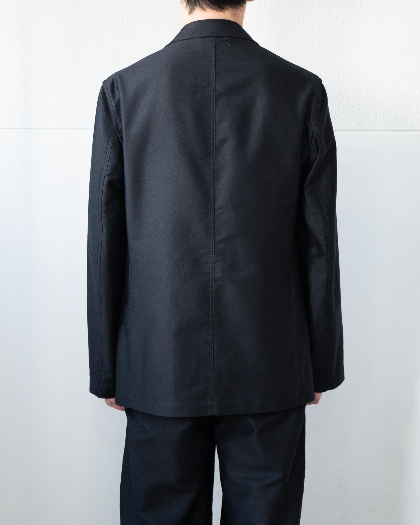 SINGLE BREASTED WORKWEAR JACKET IN COTTON SATIN