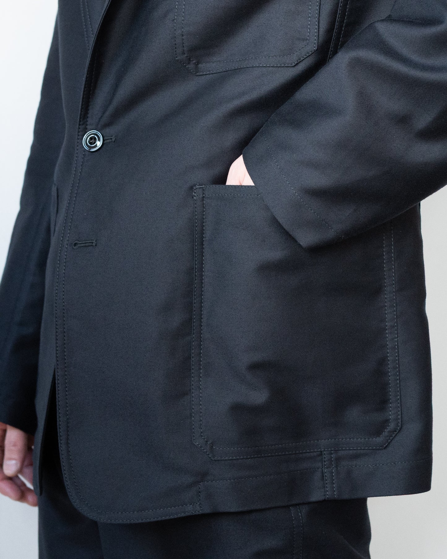 SINGLE BREASTED WORKWEAR JACKET IN COTTON SATIN