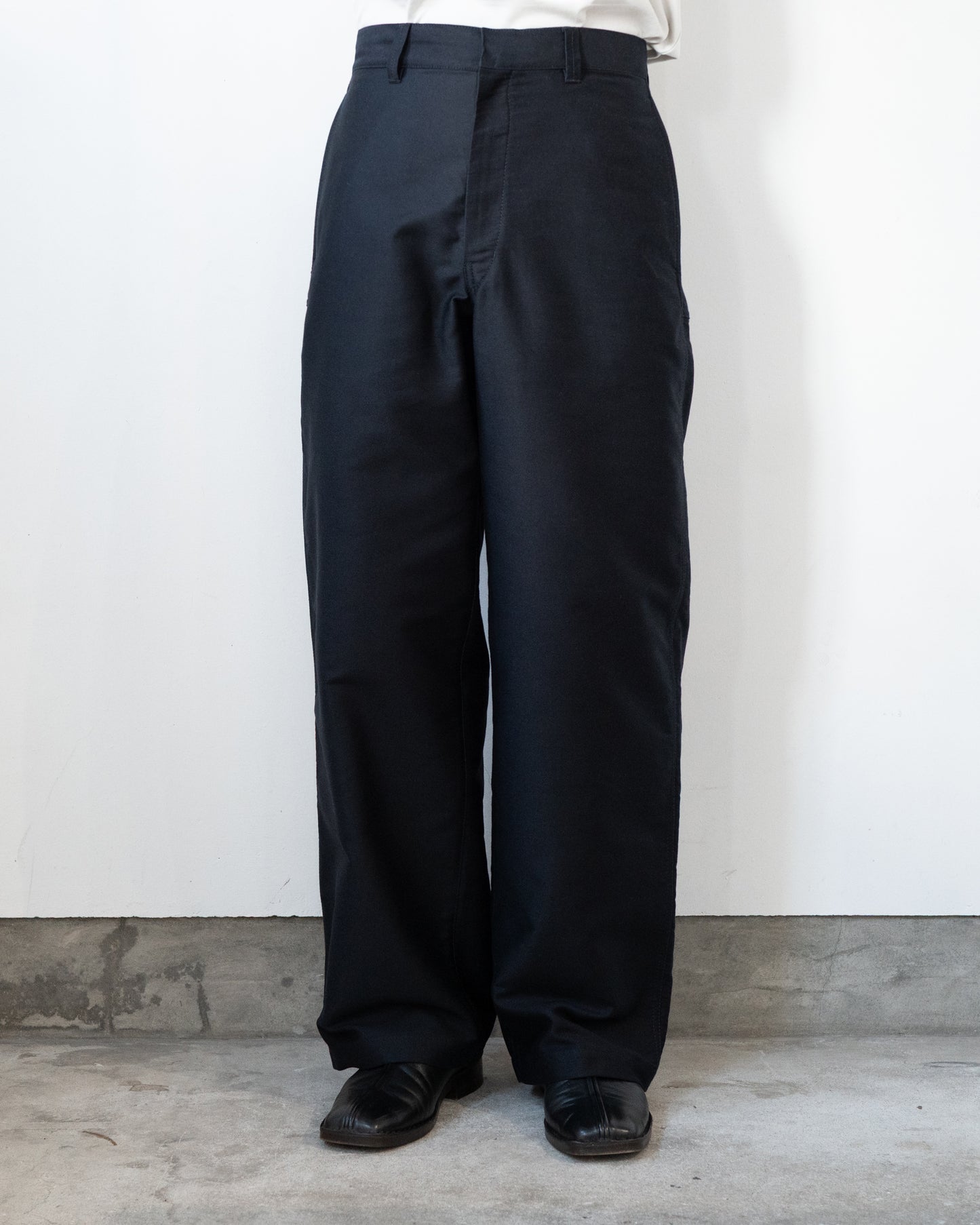WIDE WORKWEAR PANTS IN COTTON SATIN