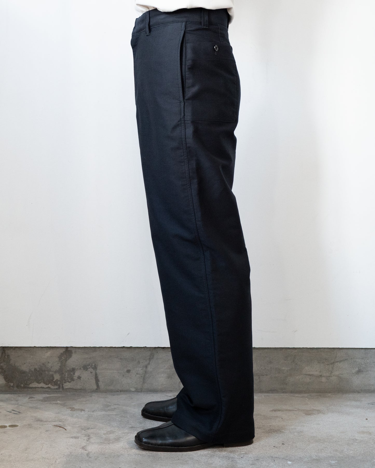 WIDE WORKWEAR PANTS IN COTTON SATIN