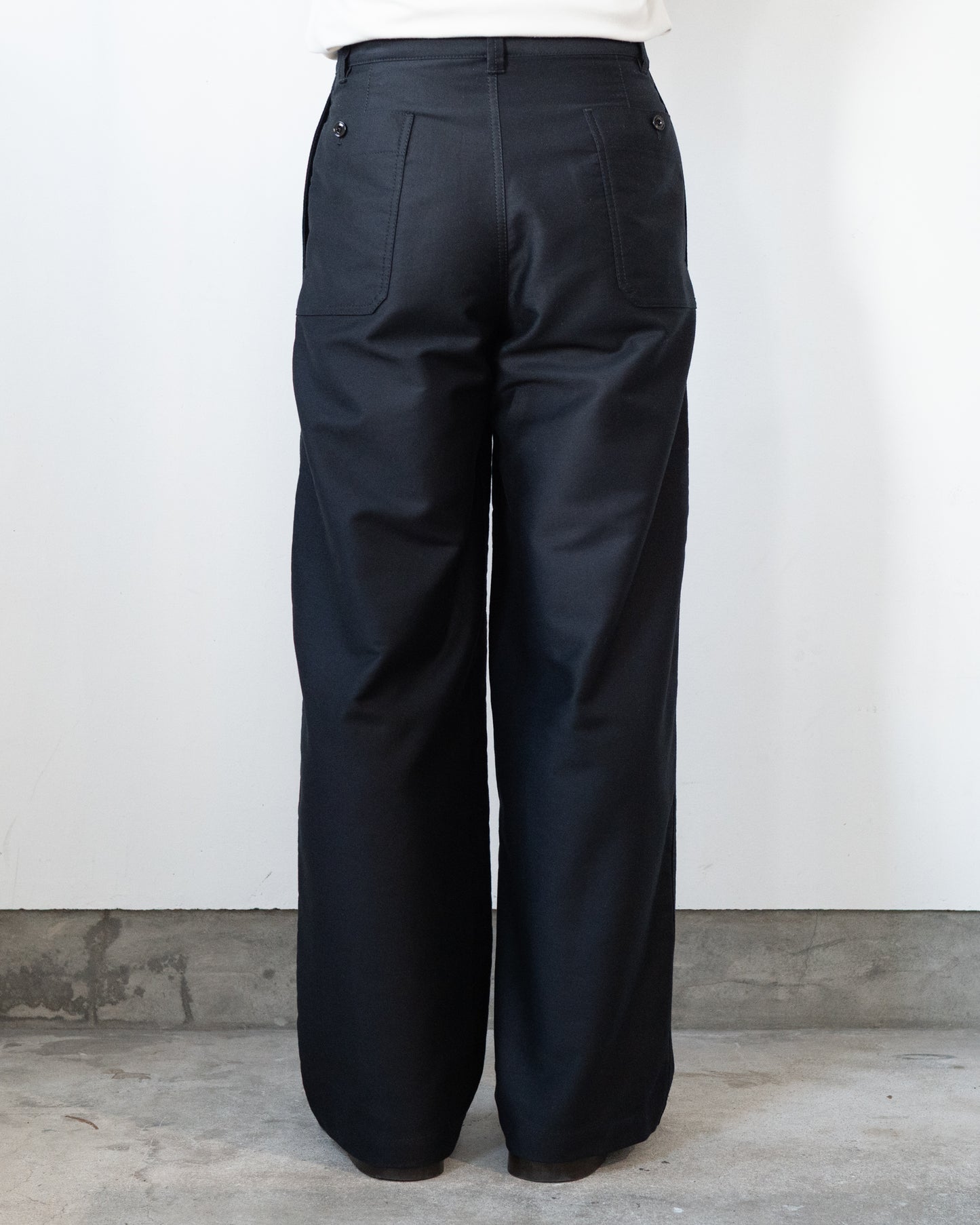 WIDE WORKWEAR PANTS IN COTTON SATIN