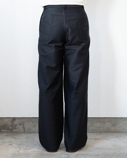 WIDE WORKWEAR PANTS IN COTTON SATIN