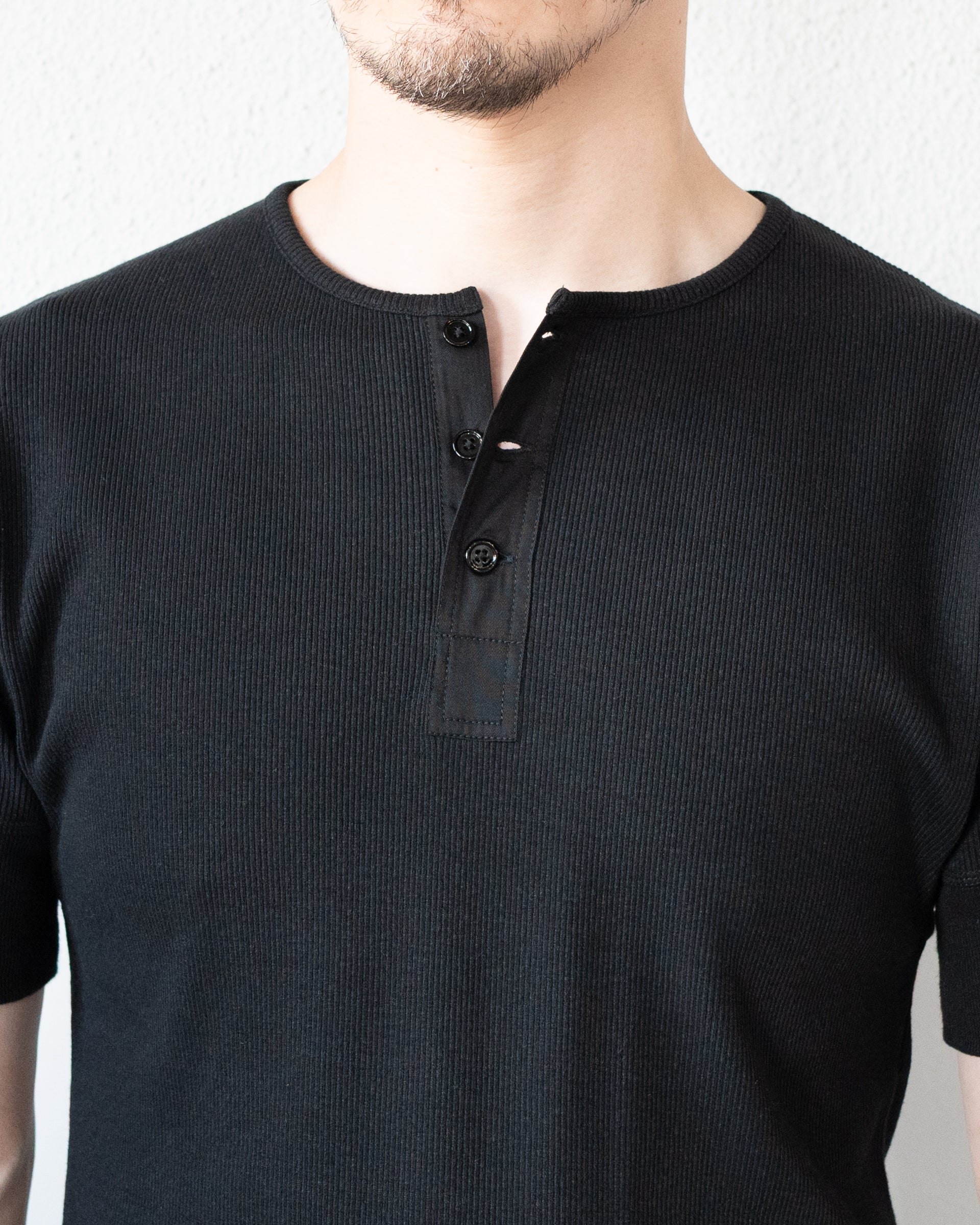 RIB HENLEY TOP IN JERSEY – STORE N