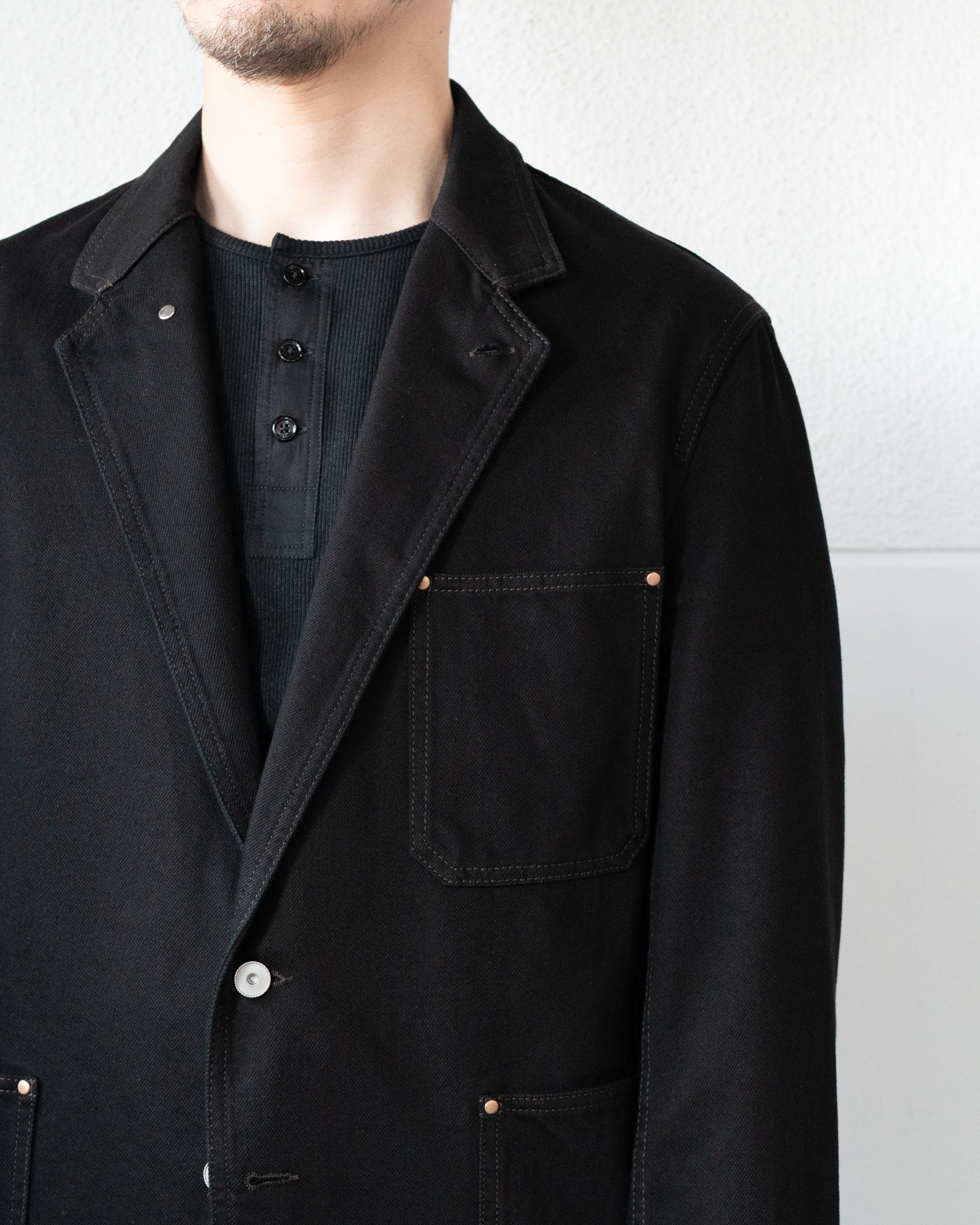 SINGLE BREASTED TAILORED JACKET IN DENIM – STORE N