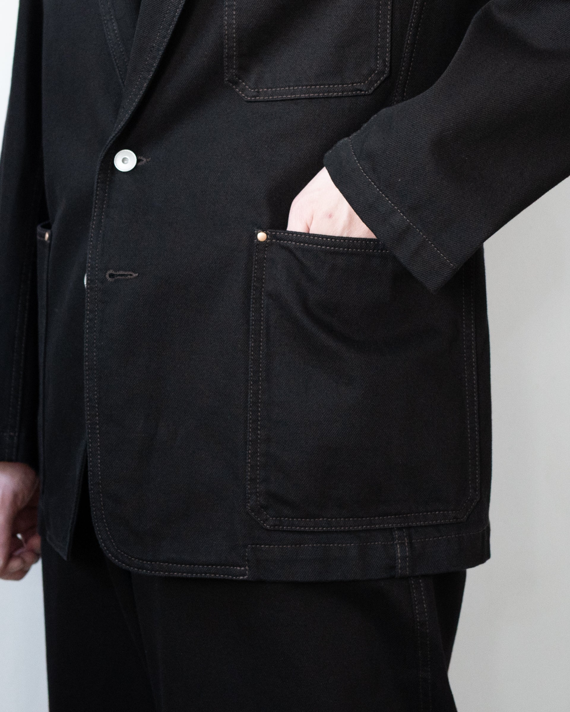 SINGLE BREASTED TAILORED JACKET IN DENIM – STORE N