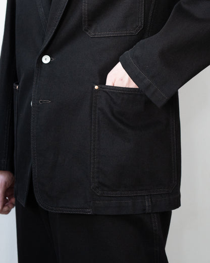 SINGLE BREASTED TAILORED JACKET IN DENIM